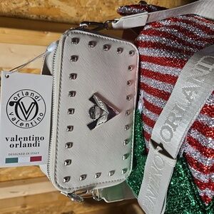 GIVEY #1 NWT VALENTINO ORLANDI Studded Double Zip Crossbody Bag Purse